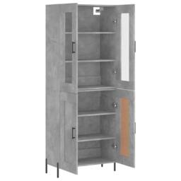Berkfield Home Highboard Concrete Grey 69.5x34x180 cm Engineered Wood - thumbnail 4