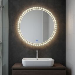 CGC Lighting Ariella 600mm Round Crystal LED Mirror Light with 3 CCT switch in Silver - thumbnail 2