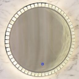 CGC Lighting Ariella 600mm Round Crystal LED Mirror Light with 3 CCT switch in Silver - thumbnail 6