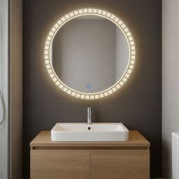 CGC Lighting Ariella 600mm Round Crystal LED Mirror Light with 3 CCT switch in Silver - thumbnail 1