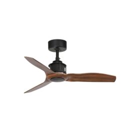 Netlighting Just Fan Black Wood ceiling fan with DC motor 3 Blades 81cm - thumbnail 1