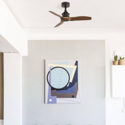 Netlighting Just Fan Black Wood ceiling fan with DC motor 3 Blades 81cm - thumbnail 2
