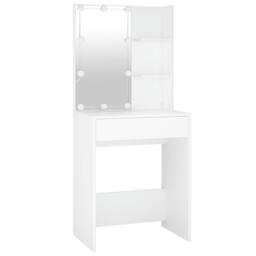 Berkfield Home LED Dressing Table with 2 Cabinets White Engineered Wood - thumbnail 8