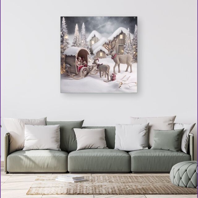 Warren Reed - Designer We Come Bearing Gifts Canvas - Size: w40 inch x h40 inch - image 1