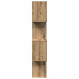Berkfield Home Room Divider Bookcase 4-Tier Artisan Oak 70x24x129 cm Engineered Wood in Brown - Size: 70 x 24 x 129 cm - thumbnail 6