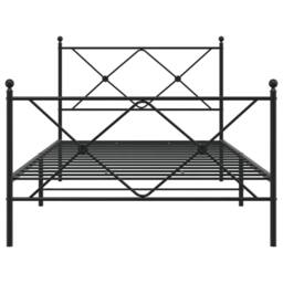 Berkfield Home Metal Bed Frame without Mattress with Footboard Black 100x190cm - Size: 100x190 cm - thumbnail 4