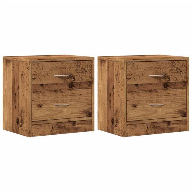 Berkfield Home Bedside Cabinets 2 pcs Old Wood 40x30x40 cm Engineered Wood in Brown - Size: 40 x 30 x 40 cm - image 1