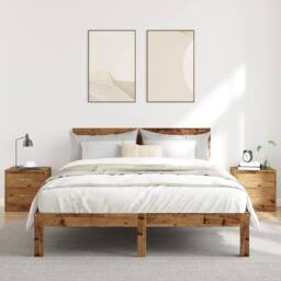 Berkfield Home Bedside Cabinets 2 pcs Old Wood 40x30x40 cm Engineered Wood in Brown - Size: 40 x 30 x 40 cm - thumbnail 3