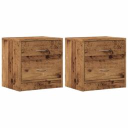 Berkfield Home Bedside Cabinets 2 pcs Old Wood 40x30x40 cm Engineered Wood in Brown - Size: 40 x 30 x 40 cm - thumbnail 1