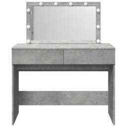 Berkfield Home Dressing Table with LED Concrete Grey 100x40x120 cm - Size: 100 x 40 x 120 cm - thumbnail 5