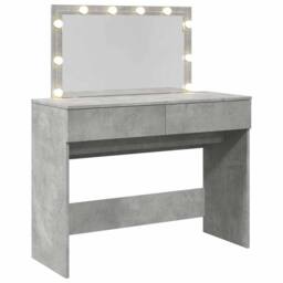Berkfield Home Dressing Table with LED Concrete Grey 100x40x120 cm - Size: 100 x 40 x 120 cm - thumbnail 8