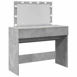 Berkfield Home Dressing Table with LED Concrete Grey 100x40x120 cm - Size: 100 x 40 x 120 cm