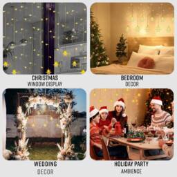 Globrite 104 LED Curtain Fairy Lights with 8 Modes - Snowflakes - Warm White - thumbnail 4