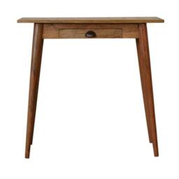 Wyld Haus Grasse Mini Mango Wood Scandi Writing Desk with Drawer in Brown - thumbnail 2