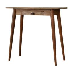 Wyld Haus Grasse Mini Mango Wood Scandi Writing Desk with Drawer in Brown - thumbnail 3