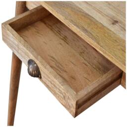 Wyld Haus Grasse Mini Mango Wood Scandi Writing Desk with Drawer in Brown - thumbnail 5