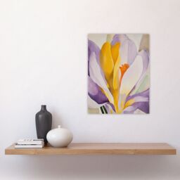 "Artery8 Crocus Flower Abstract Watercolour Lilac Orange Wall Art Print in Purple - Size: W24"" x H32""" - thumbnail 4