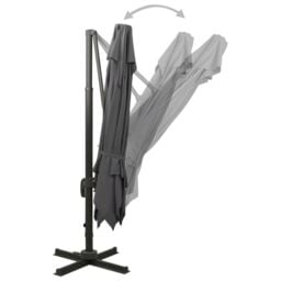 Berkfield Home Cantilever Umbrella with Double Top 300x300 cm Anthracite in Black - thumbnail 4