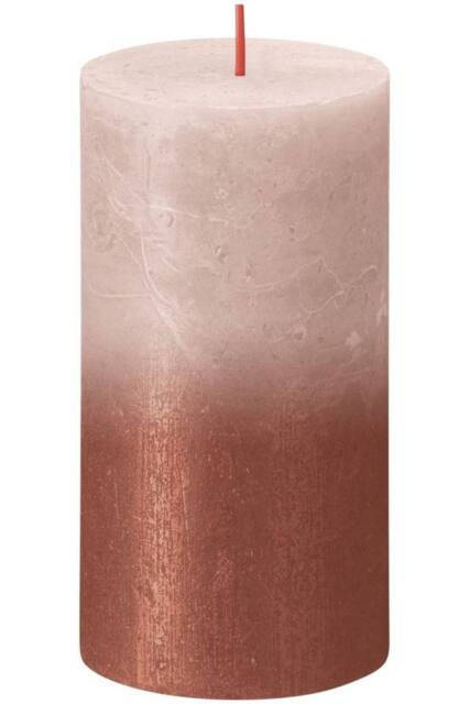KDMD Bolsius Rustic Metallic Candle 130 x 68 - Faded Misty Pink Amber - image 1