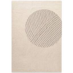 THE RUGS Eleni Wool Rug Hand Tufted Wool Geometric Area Rug Scandinavian Style in Cream - Size: 120 cm x 180 cm