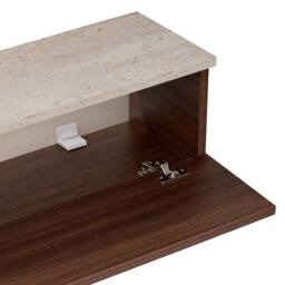 CALICOSY Wall-Mounted TV Unit With 2 Drop-Down Doors, 160 Cm Wide - ROY in Walnut - thumbnail 4