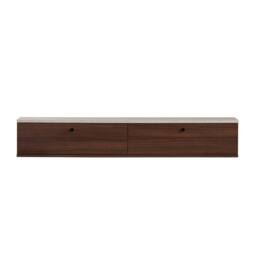 CALICOSY Wall-Mounted TV Unit With 2 Drop-Down Doors, 160 Cm Wide - ROY in Walnut