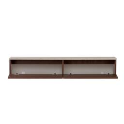 CALICOSY Wall-Mounted TV Unit With 2 Drop-Down Doors, 160 Cm Wide - ROY in Walnut - thumbnail 3