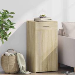 Berkfield Home Sideboard Sonoma Oak 45x42.5x93 cm Engineered Wood in Light Tan - thumbnail 2