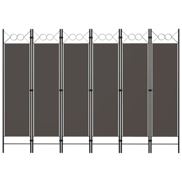 Berkfield Home 6-Panel Room Divider Anthracite 240x180 cm in Black - image 1