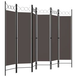 Berkfield Home 6-Panel Room Divider Anthracite 240x180 cm in Black - thumbnail 3