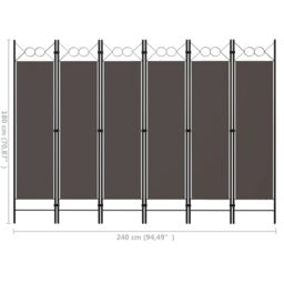 Berkfield Home 6-Panel Room Divider Anthracite 240x180 cm in Black - thumbnail 6