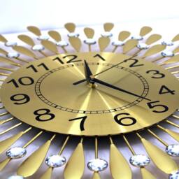 Havendro 60cm Diamante Beaded Crystals Quartz Wall Clock in Gold - thumbnail 4