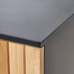 Wyld and Coco Wall Mounted Bathroom Cabinet Light Brown Bamboo Matte Black Steel - thumbnail 7