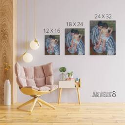 "Artery8 Mary Cassatt The Child's Bath Canvas Wall Art Print - Size: W18"" x H24""" - thumbnail 4