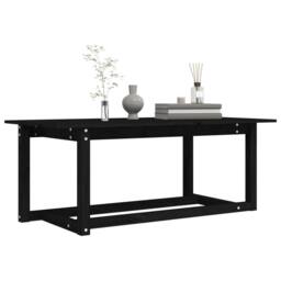 Berkfield Home Coffee Table Black 110x55x45 cm Solid Wood Pine - Size: 110 x 55 x 45 cm - thumbnail 6