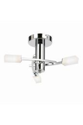Netlighting Havana 3 Light Semi Flush Multi Arm Ceiling Light Chrome Acid Etched Glass G9 in Grey - thumbnail 1