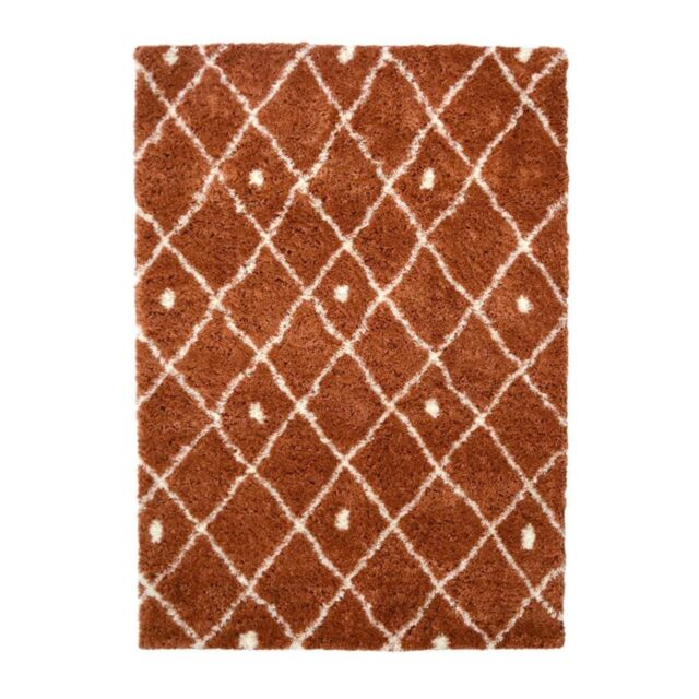 THE RUGS Snug Collection Nomadic Shaggy Rugs - I044A in Terracotta - Size: 160 cm x 230 cm - image 1