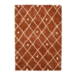 THE RUGS Snug Collection Nomadic Shaggy Rugs - I044A in Terracotta - Size: 160 cm x 230 cm