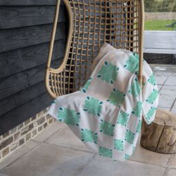 Benjamin Tate Design Green Uncommon Boho Chic Summer Design Blanket in Natural - Size: 120 cm x 150 cm - thumbnail 4