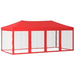 Berkfield Home Folding Party Tent with Sidewalls Red 3x6 m - thumbnail 2