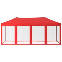 Berkfield Home Folding Party Tent with Sidewalls Red 3x6 m - thumbnail 3