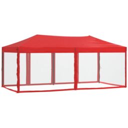 Berkfield Home Folding Party Tent with Sidewalls Red 3x6 m - thumbnail 5