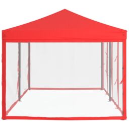 Berkfield Home Folding Party Tent with Sidewalls Red 3x6 m - thumbnail 4