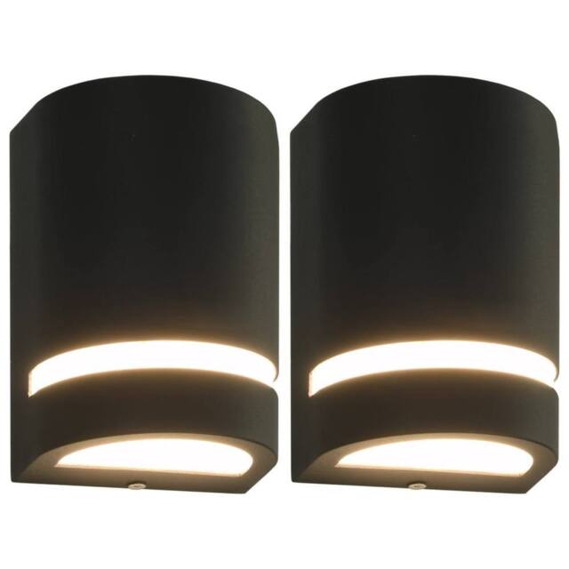 Berkfield Home Outdoor Wall Lights 2 pcs 35 W Black Half-round - image 1