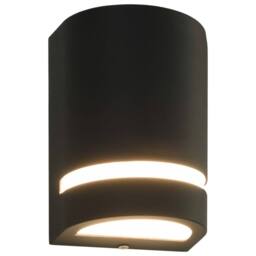 Berkfield Home Outdoor Wall Lights 2 pcs 35 W Black Half-round - thumbnail 2
