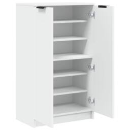 Berkfield Home Shoe Cabinet White 59x35x100 cm Engineered Wood - Size: 59 x 35 x 100 cm - thumbnail 7