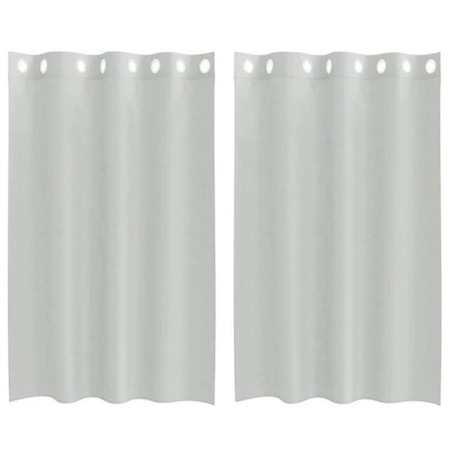 Berkfield Home Voile Curtains with Grommets 2 pcs Light Grey 140x175 cm - image 1