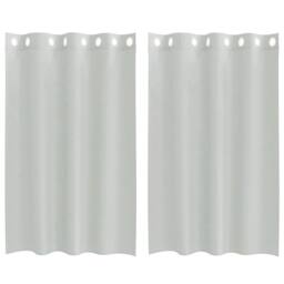 Berkfield Home Voile Curtains with Grommets 2 pcs Light Grey 140x175 cm - thumbnail 1