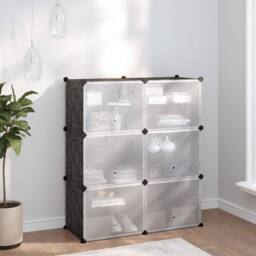 Berkfield Home Shoe Rack Black 84.5x31x93.5 cm PP - thumbnail 1