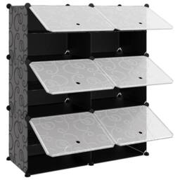 Berkfield Home Shoe Rack Black 84.5x31x93.5 cm PP - thumbnail 6